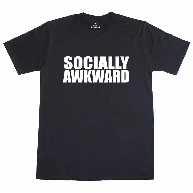 Socially Awkward Funny Nerd Geek Mens Loose Fit Cotton T-Shirt