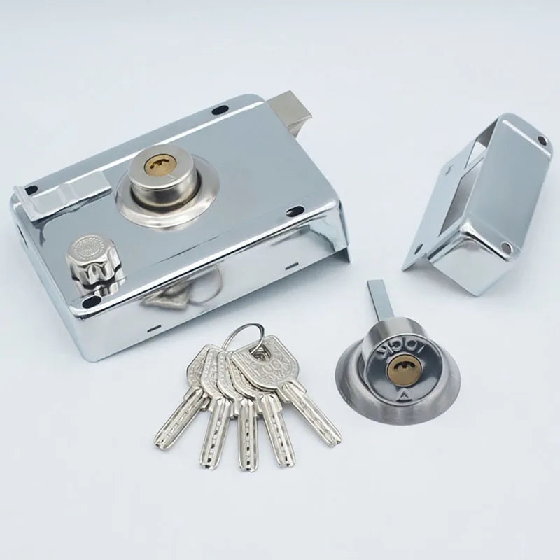 

Door Lock Strong Deadbolt Home Security Universal Exterior Anti-theft Accessory Stainless Steel Multiple Insurance Smooth