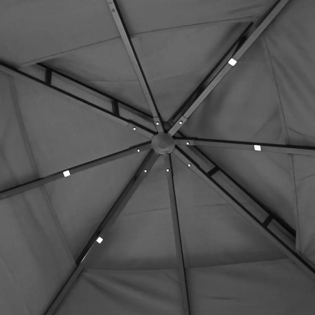 Gazebo with Sidewalls Pavilion or Pergola Design Anthracite 118.1"x118.1"x106.3" Steel view 5