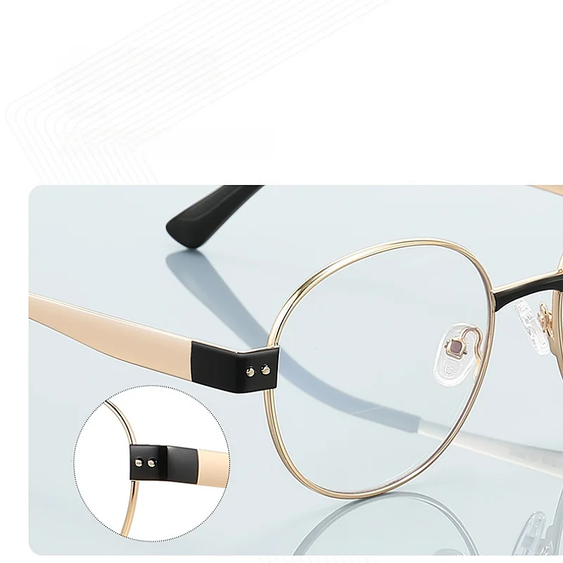 F·DRACON Metal Eyeglass Frame Retro Round Men's And Women's Eyeglass Frame Anti Blue Light Optical Prescription Frame 3175