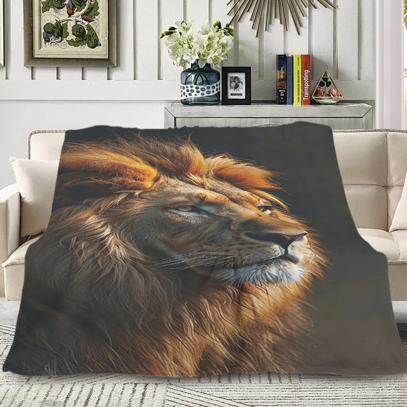 

Decorative Sofa Blanket Lion Soft Blankets for Winter Microfiber Bedding King Size Blanket Warm Knee Bed Fleece Camping Custom