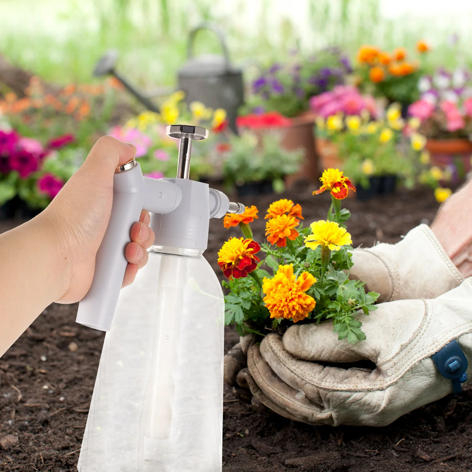 

Handheld Sprayer Flower Water Can Large Capacity Gardening Spray Bottle Translucent Watering Bottle For Plants Easy Press Mist