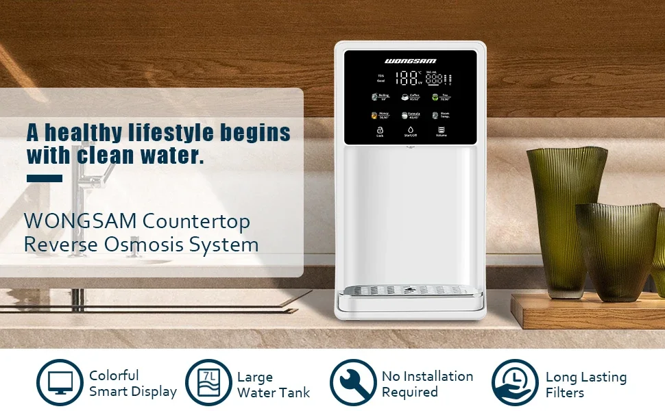 YYHC-Touch Screen Countertop Reverse Osmosis Water Purifier Hot and Cold Drinking Water Filter Desktop Water Dispenser - Image 3