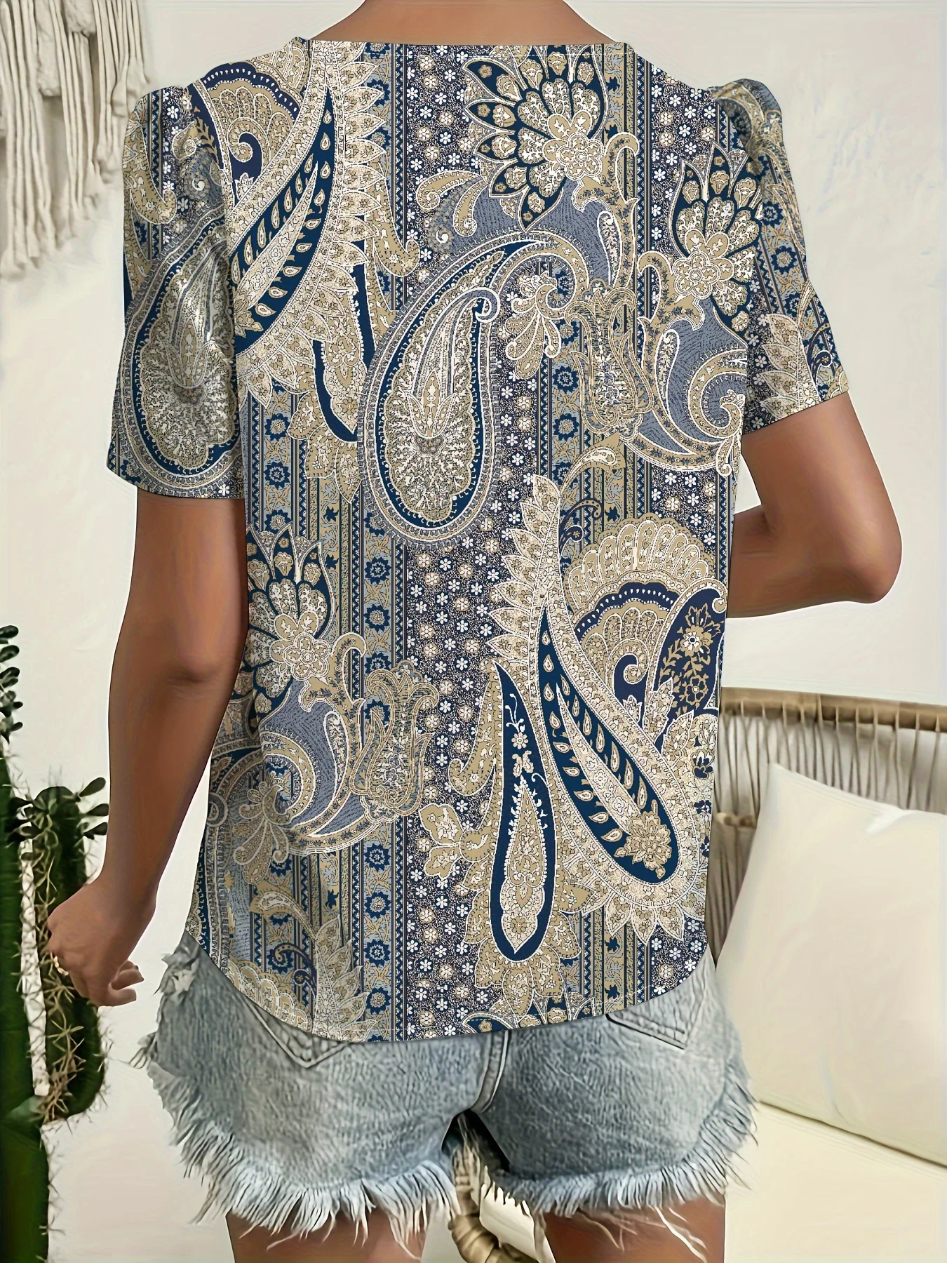 Camicetta temperamento Camicia casual da donna ampia Camicetta elegante a maniche corte per il giorno della settimana