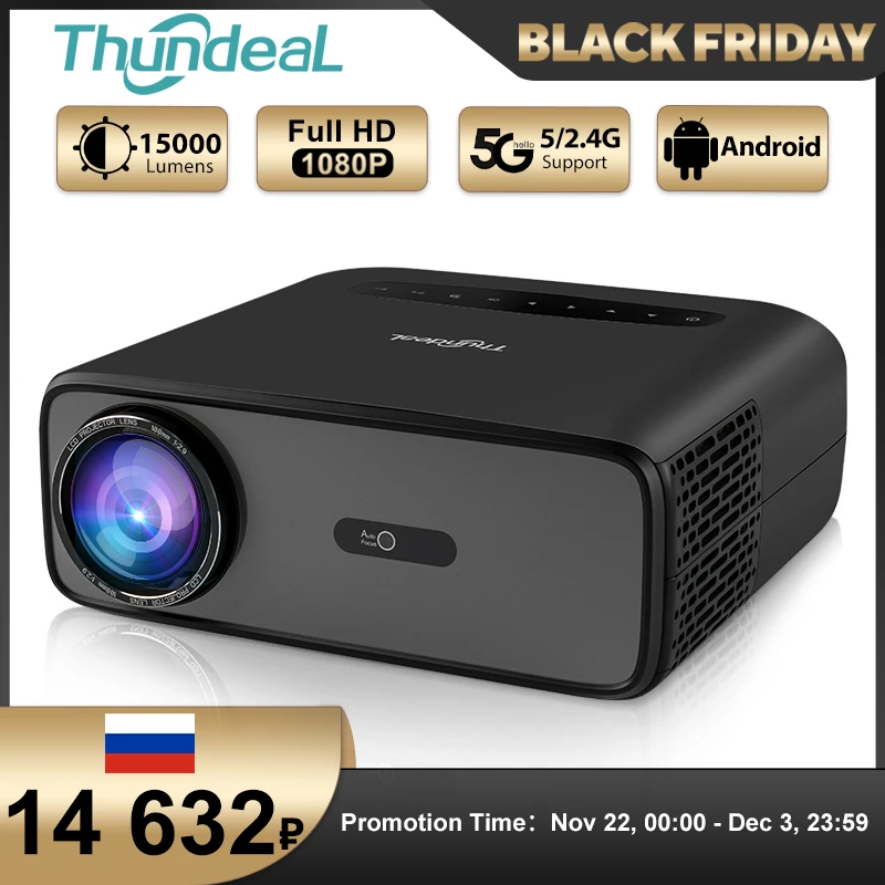 ThundeaL Full HD Projector TD97 Pro 1080P 2K 4K Video Portable Projector WiFi 6 Android Home Theater TD97Pro 3D Smart Proyector