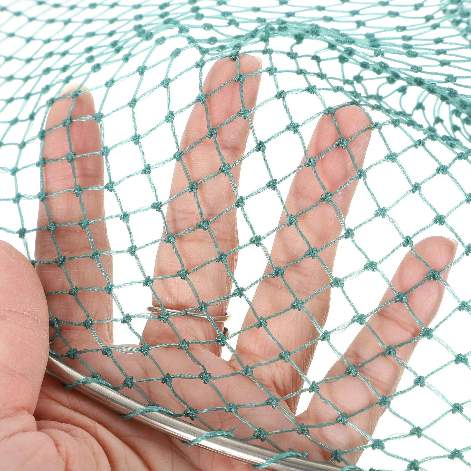 

1pc Fishing Net Stainless Steel Nylon Mesh Mold Resistant Lightweight Portable Fishing Equipment Stream