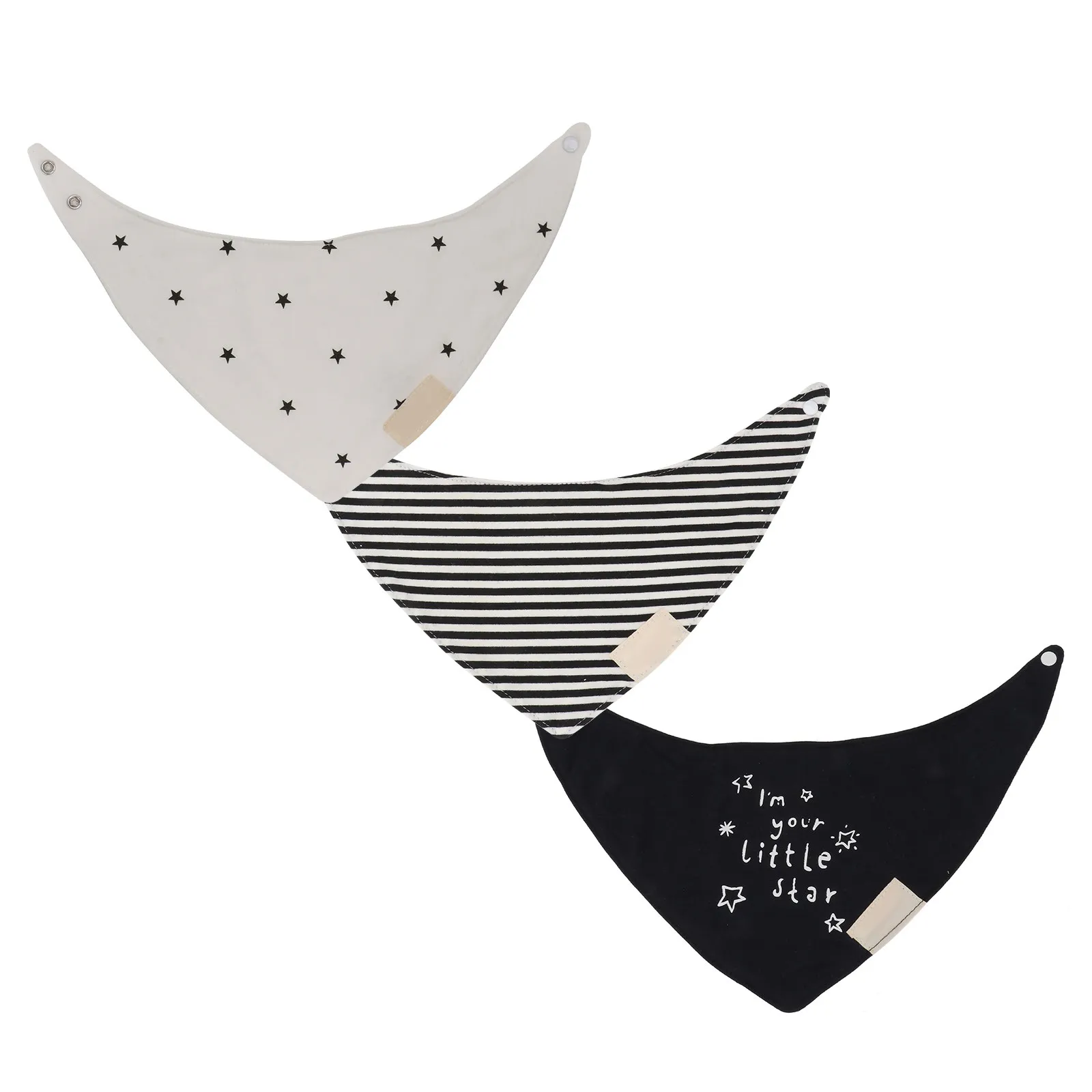 

Набор из 3 детских хлопковых слюнявчиков-платков: мягкие, водонепроницаемые, треугольные, для новорожденных, легко моются, портативные