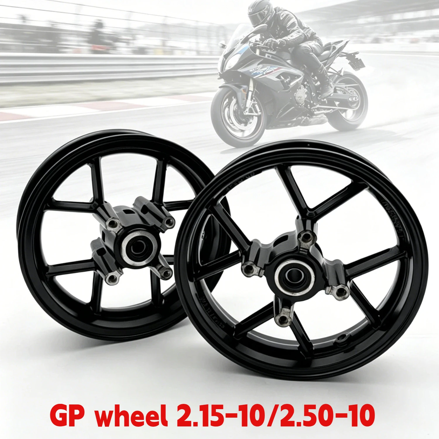 

Universal GP 10" Wheel Hub 2.15×10 2.50×10 Aluminum Rim Wear Resistant Tubeless Wheel for Mini Dirt Pit Bike Kids ATV Scooter