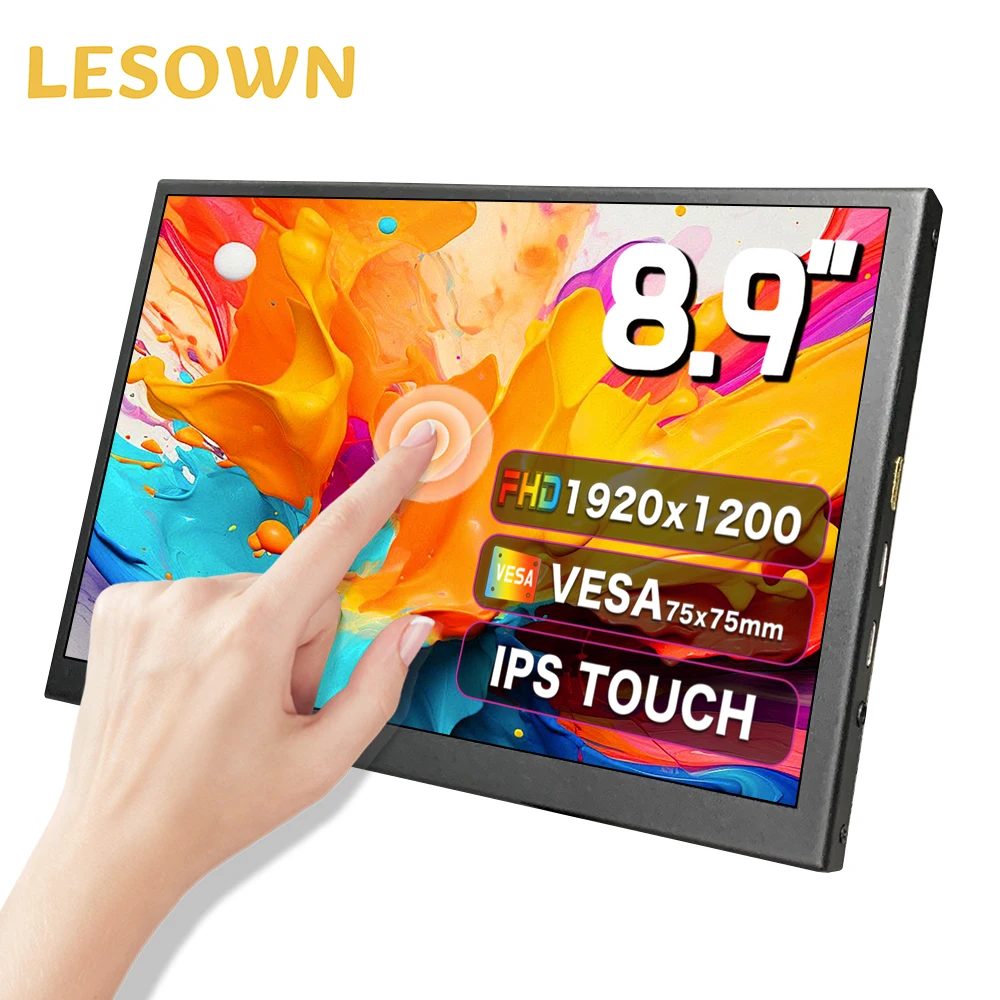 LESOWN 9 inch USB-C HDMI Touch Portable LCD Display 8.9