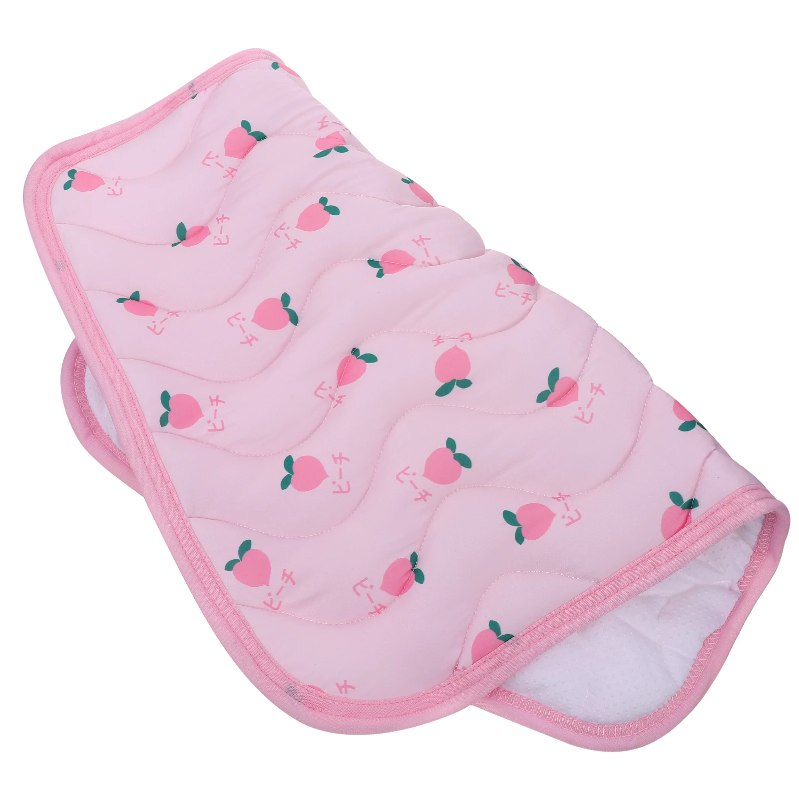

Cooling Pet Mat Lightweight Foldable Dog Cat Pad Non Slip Pink Puppy Cushion Summer Fruit Pattern Durable Easy Home Travel