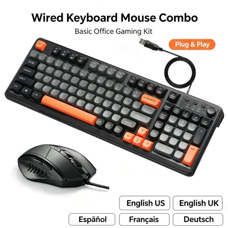 99 Key Backlit Mechanical Keyboard Wired Gaming Keyboard Mouse Combo Luminous Keyboard And Mouse Set for Gamer PC Laptop Office