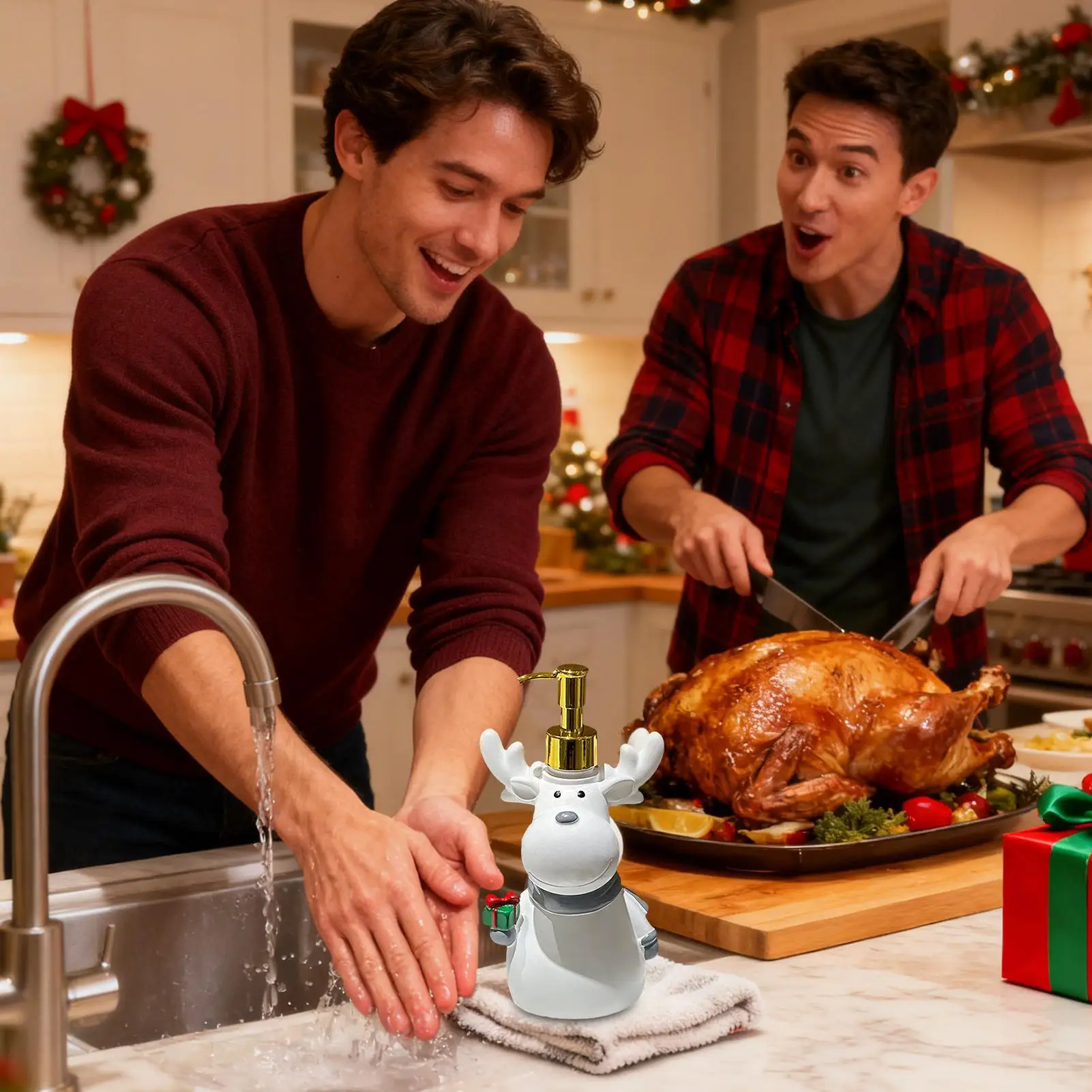 

Christmas Refillable Lotion Bottle Bathroom Hand Soap Dispenser Shampoo Bottle Dish Soap Dispenser With Pump for Home Apartment