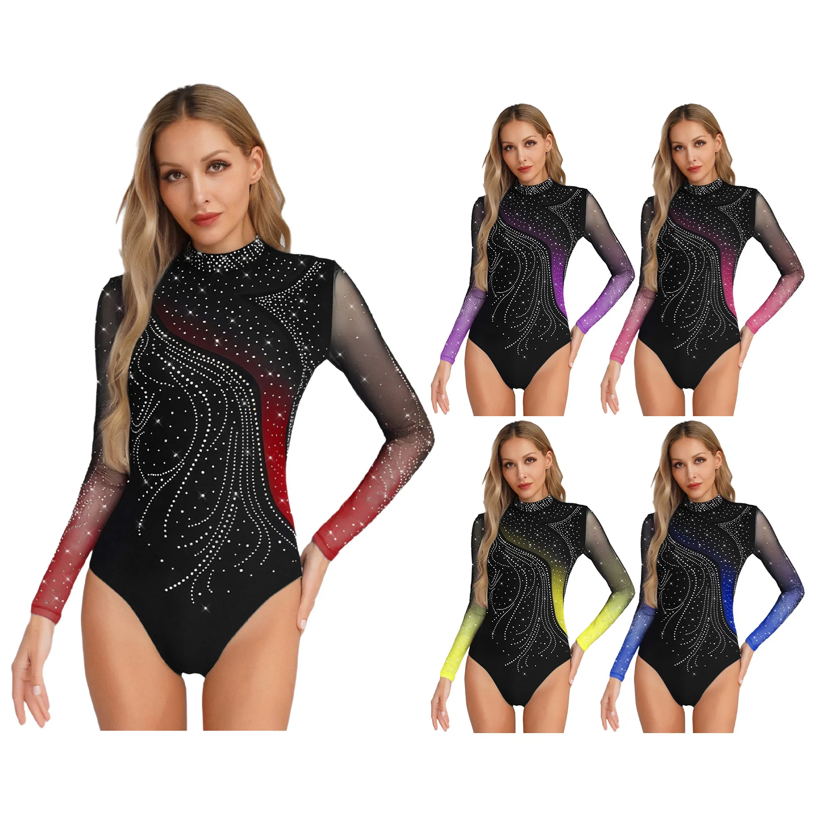 Body z długim rękawem, strój do tańca, odzież do łyżwiarstwa figurowego, baletu, gimnastyki, kostium treningowy, strój do egzaminacji, strój do ćwiczeń tanecznych.