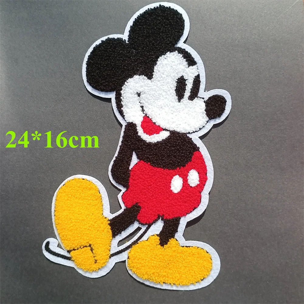 Large Mickey Mouse Flowers for Kids Clothing Patch Stickers Punk Jackets Bag Pants Patches on Denim Embroidery DIY Stickers Badg