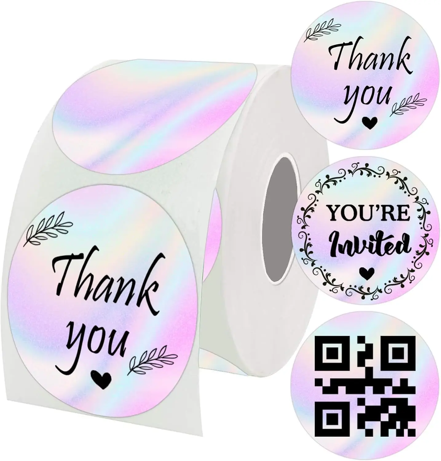 2inch Direct Thermal Labels Gradual Pink Change Circle Color Code Dot Labels for Thermal Printer for Barcodes Business 500Pcs