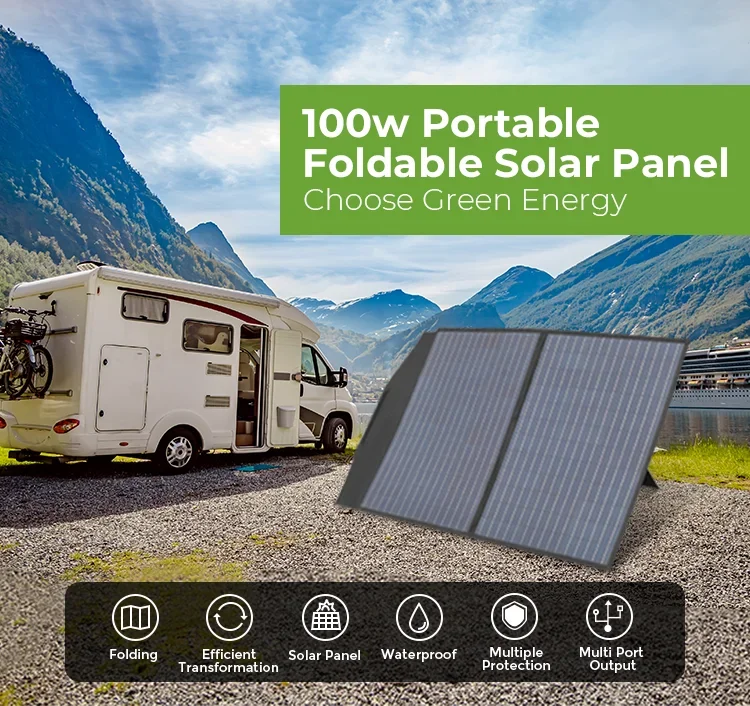 Foldable Camping Solar Photovoltaic Panels Monocrystalline Cells 100w 18v Solar Folding Charging Kit