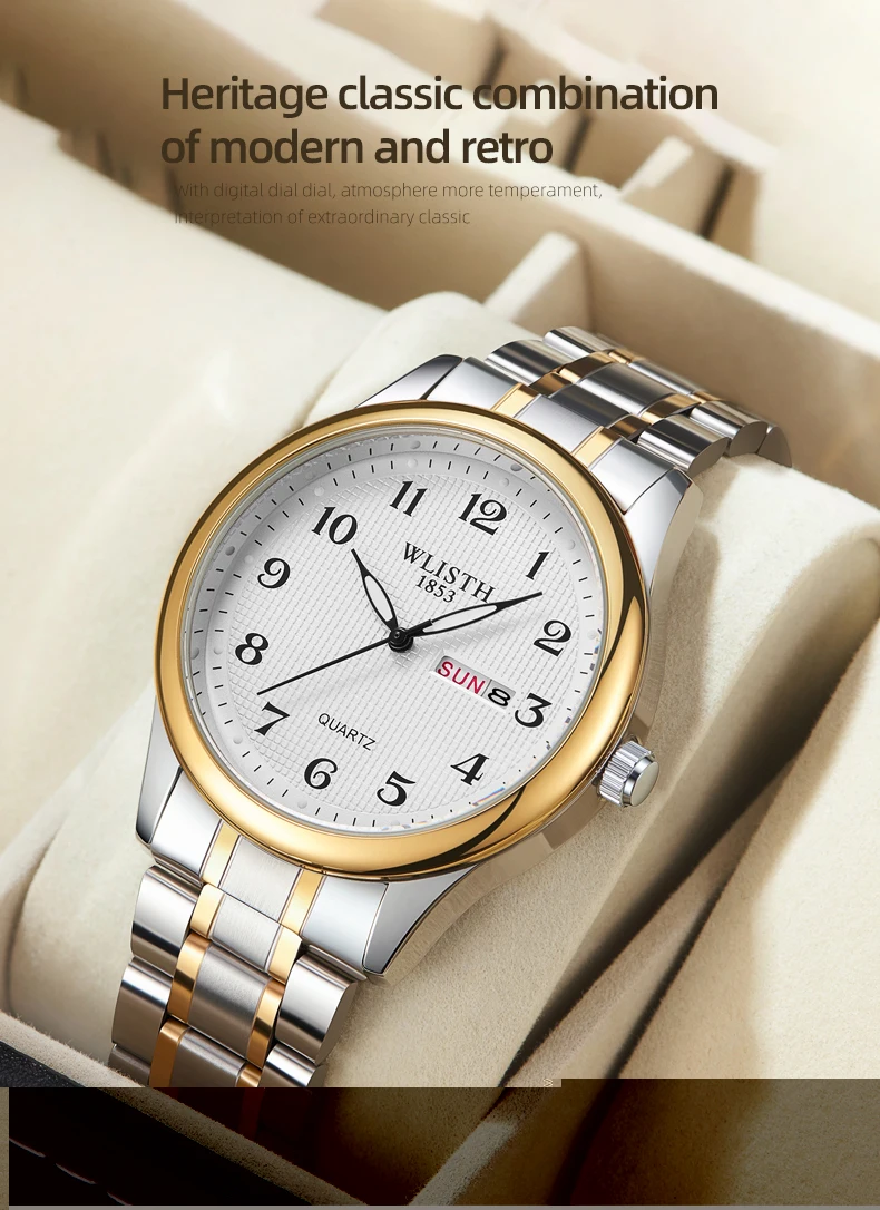 Wlisth Quartz Watch Qigital Luminous Elderly Watch Double Calendar Lovers Foreign Trade Watch