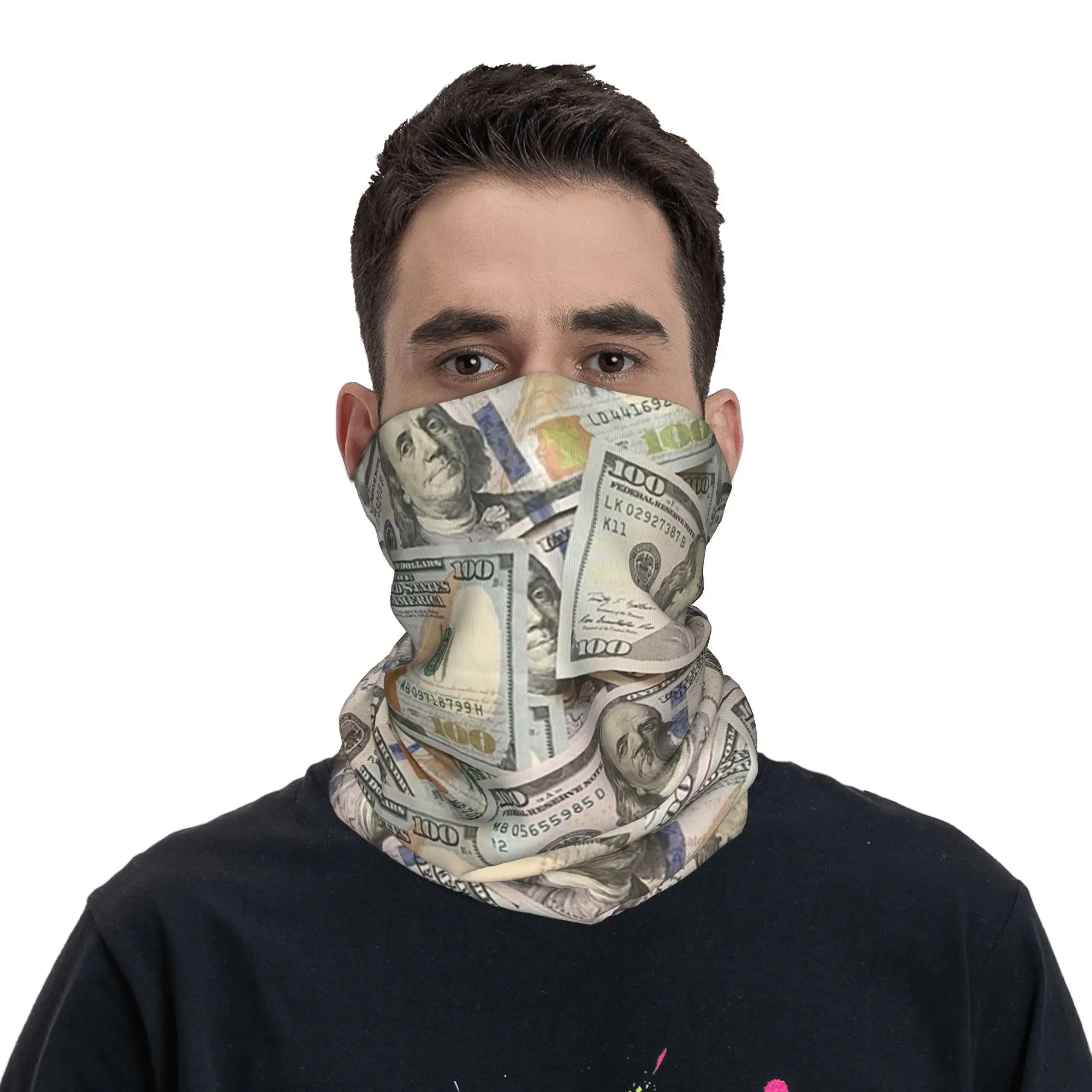 

Новая бандана для привлечения денег на сто долларов, шарф для лица с принтом, многофункциональная повязка на голову, походная рыбалка