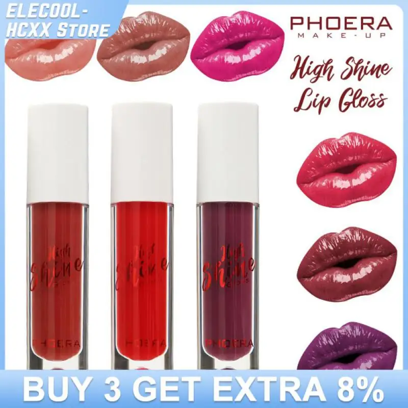 PHOERA 24 Color High-gloss Mirror Moisturizing Waterproof Long Lasting Velvet Non-stick 24 Hours Cosmetic Lip Makeup Care