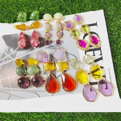 Best Lady Luxurious Colored Resin Earrings Alloy Material with Tassel Design Y2K Style Ideal for Daily Wear and Gift for Women