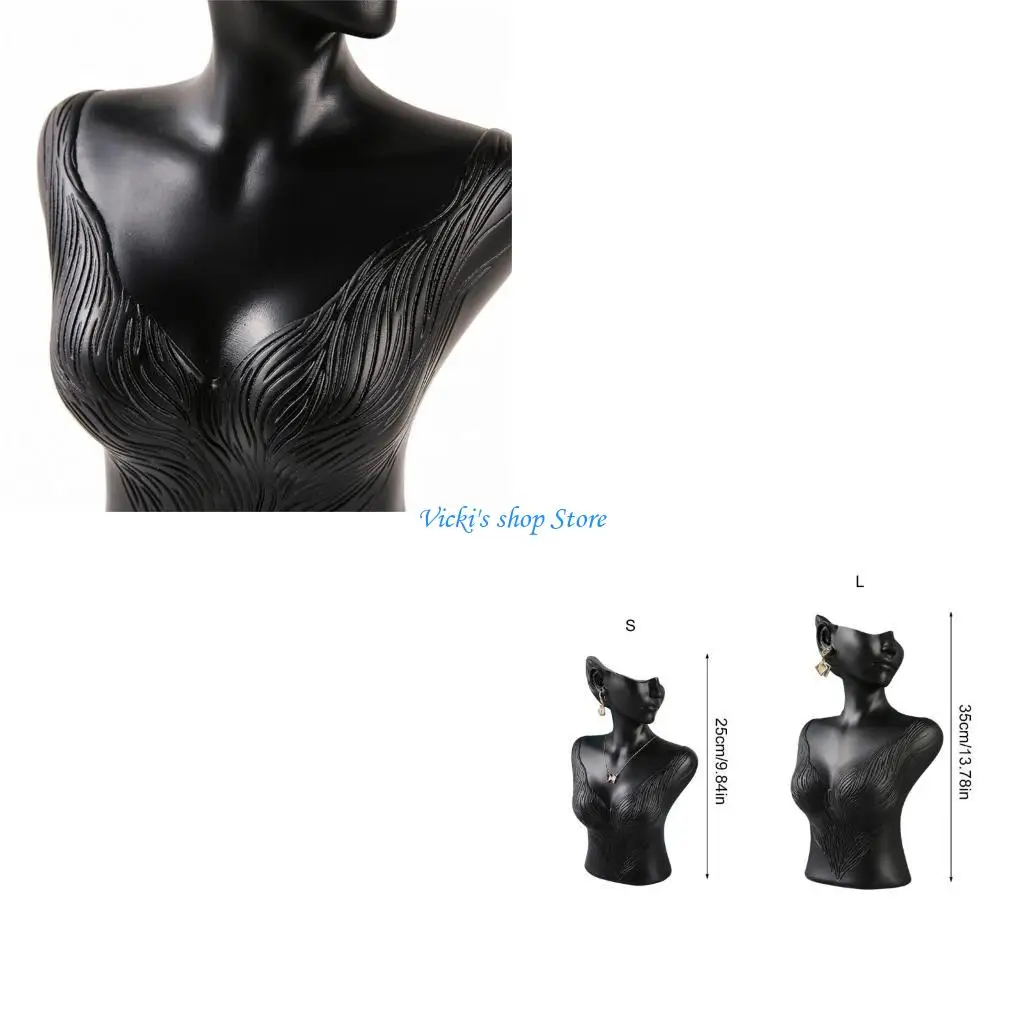 

Resin Jewelry Display Bust Jewelry Presentation Rack Jewelry Display Stand Suitable for Necklaces Earrings Organization