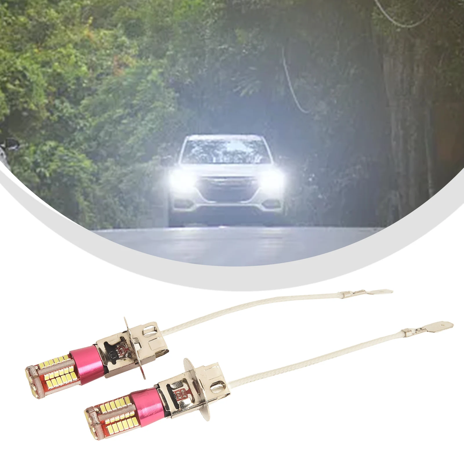 

2pcs 12V 10W Car H3-3014-57SMD LED Decoding Fog Lights 6000K 1500LM White Signal Lamp High Brightness Energy Saving
