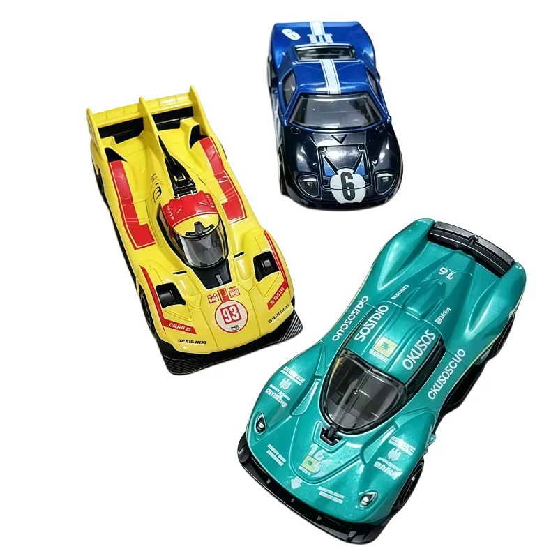 6‑Pack Mini Diecast Racing Car Models 1/64 Scale Alloy Sliding Vehicle Set Vintage Track‑themed Collectibles Desktop Decoration