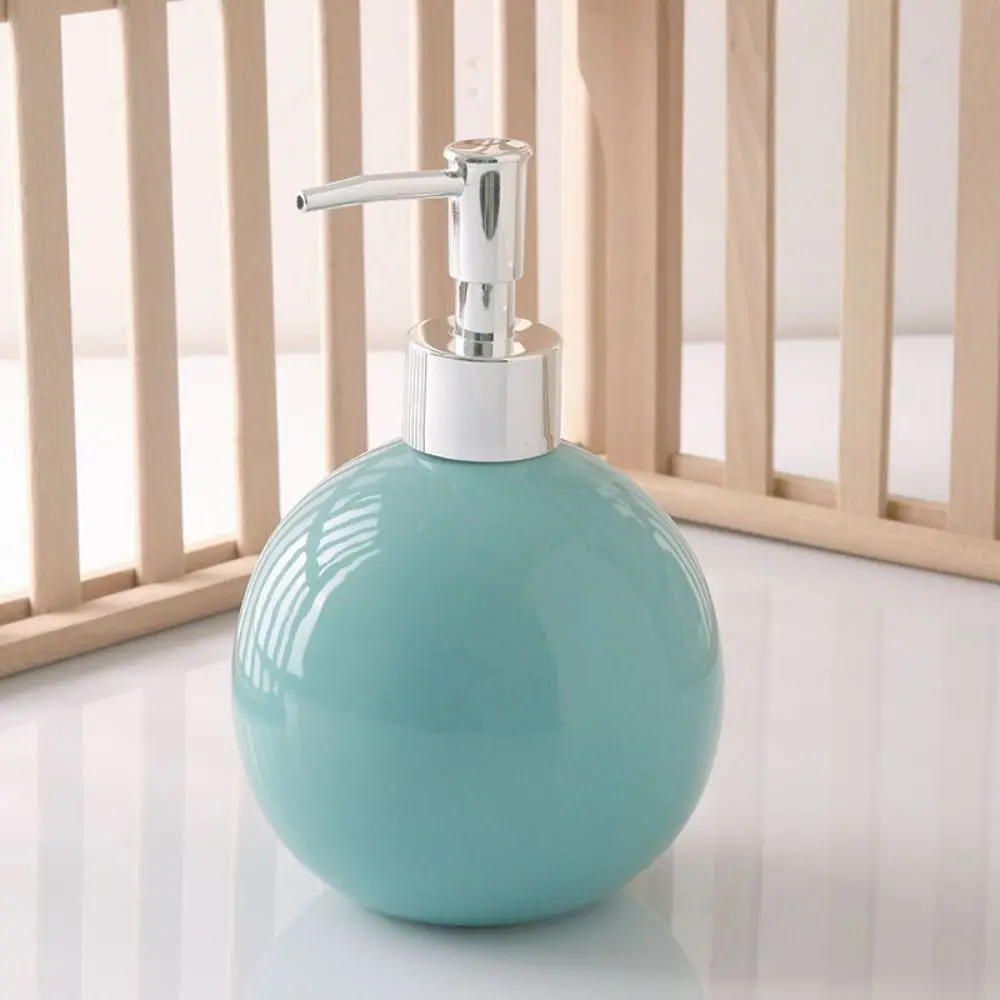 Portable Ceramic Hand Soap Bottle Press Type Refillable Liquid Soap Container Reusable Leakproof Lotion Bottle Household