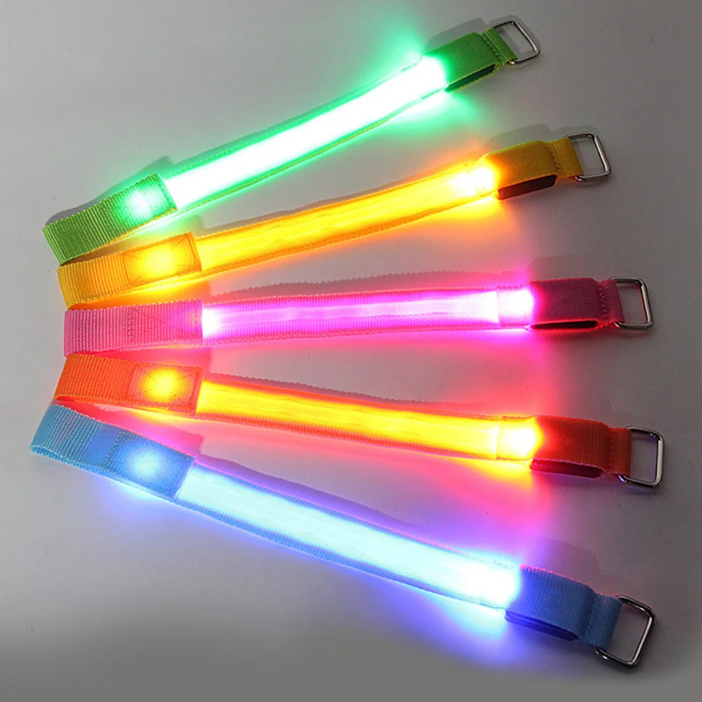 Night Running Armband LED Light Outdoor Sports Safety Belt Arm Leg Warning Wristband Battery Powered Cycling Bike Bicycle Light