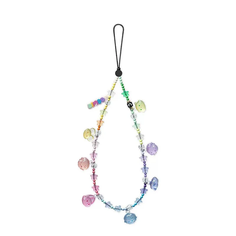 Colorful Candy Phone Charm Short Chain Mobile Phone Straps for IPhone Lanyard Bracelet for Samsung Galaxy