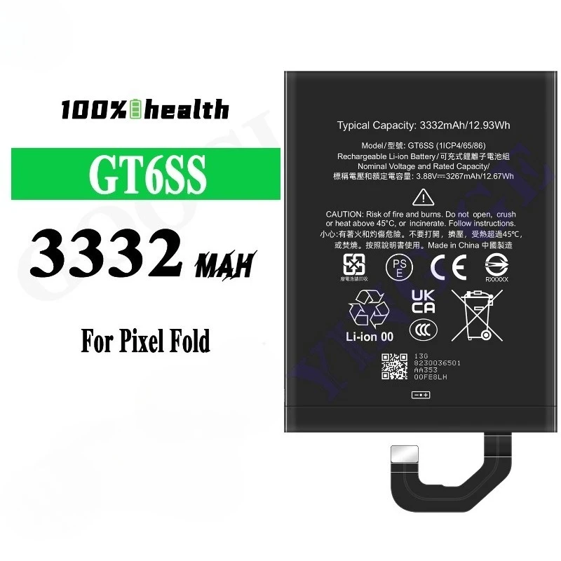 GPDX1/GT6SS for Google Pixel Folding  Phone Battery High Quality High Capacity Replacement Bateria Grade A Cell with Tools