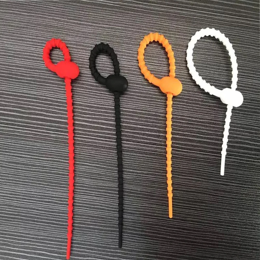 

20pcs Silicone Cable Ties Reusable Zip Ties Self-Locking Fixing Ring Loop Wire Binder Headset Data Line Food Bag Hanger