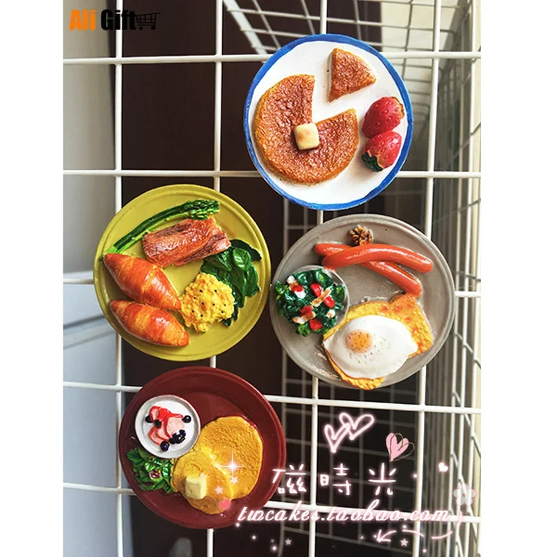 Creative Snack Food Hamburger Dessert Bread Sushi Fridge Magnet 3D Sticker Travel Souvenir Kitchen Home Decoration Decor