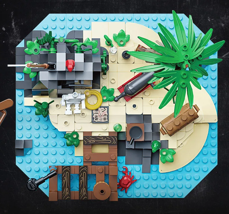 Idea Movie Game Offshore Isolierte Insel Wachturm Baustein-Modellsets Felsenriff-Bausteine Spielzeug für Geschenke – Detail 2