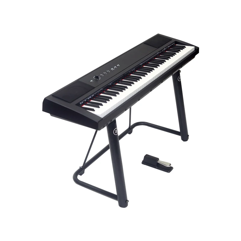 Portable 88-key S-199 digital electric piano features a upright keyboard with multiple functions