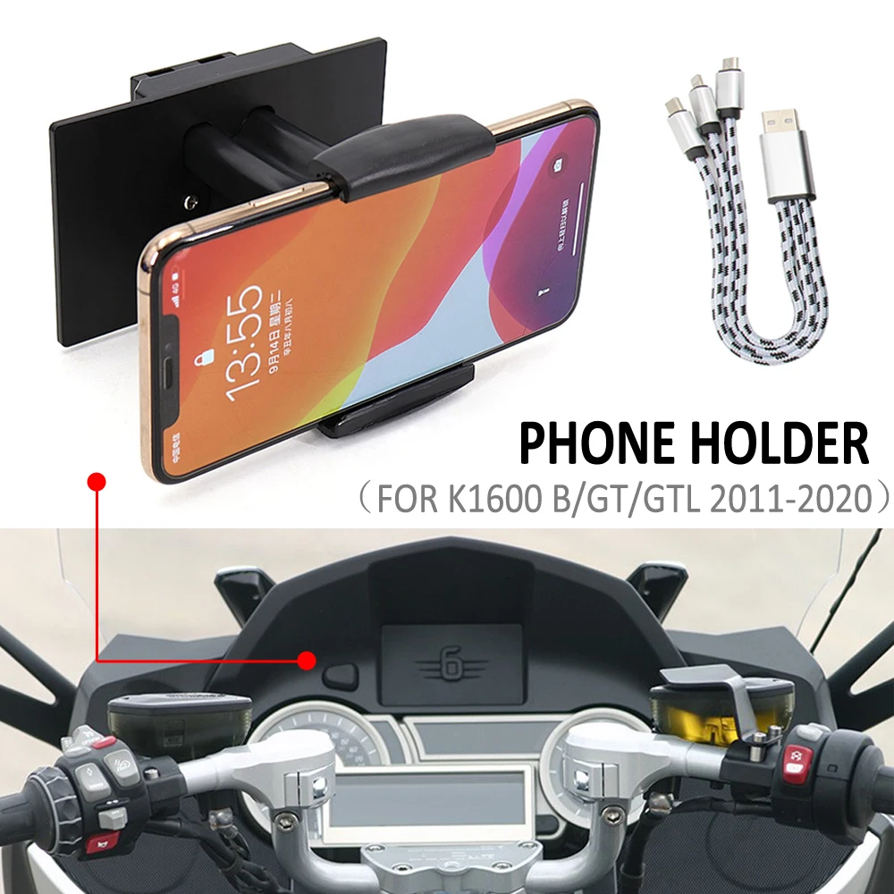 

K 1600 B GT GTL Motorcycle GPS Phone Navigation Bracket USB Charger Holder Mount Stand For BMW K1600GTL K1600GT K1600B 2011-2020