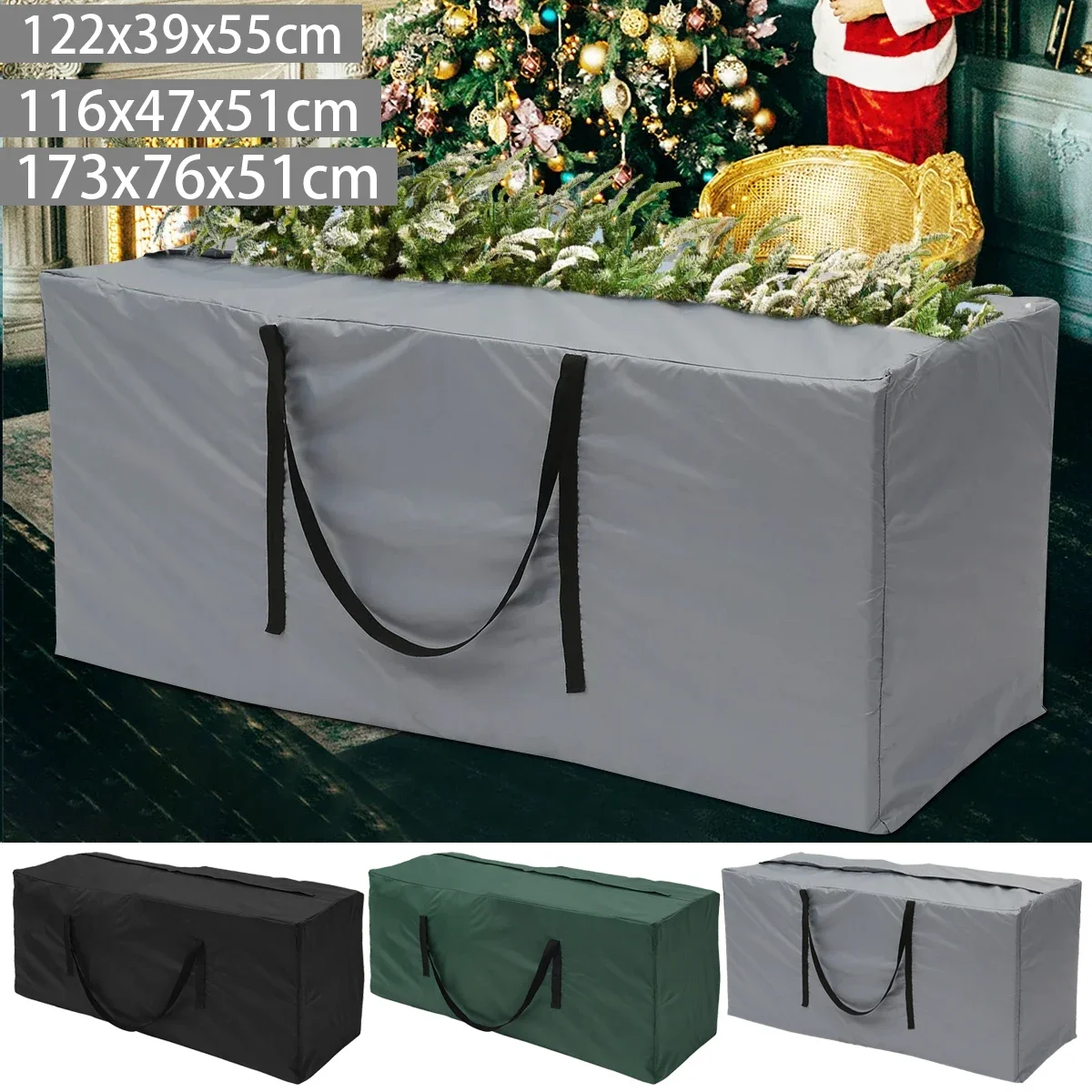 

Garden Furniture Cushion Storage Bag Large Capacity Waterproof Anti-UV Outdoor Patio Christmas Tree Organizer Bag with Handle