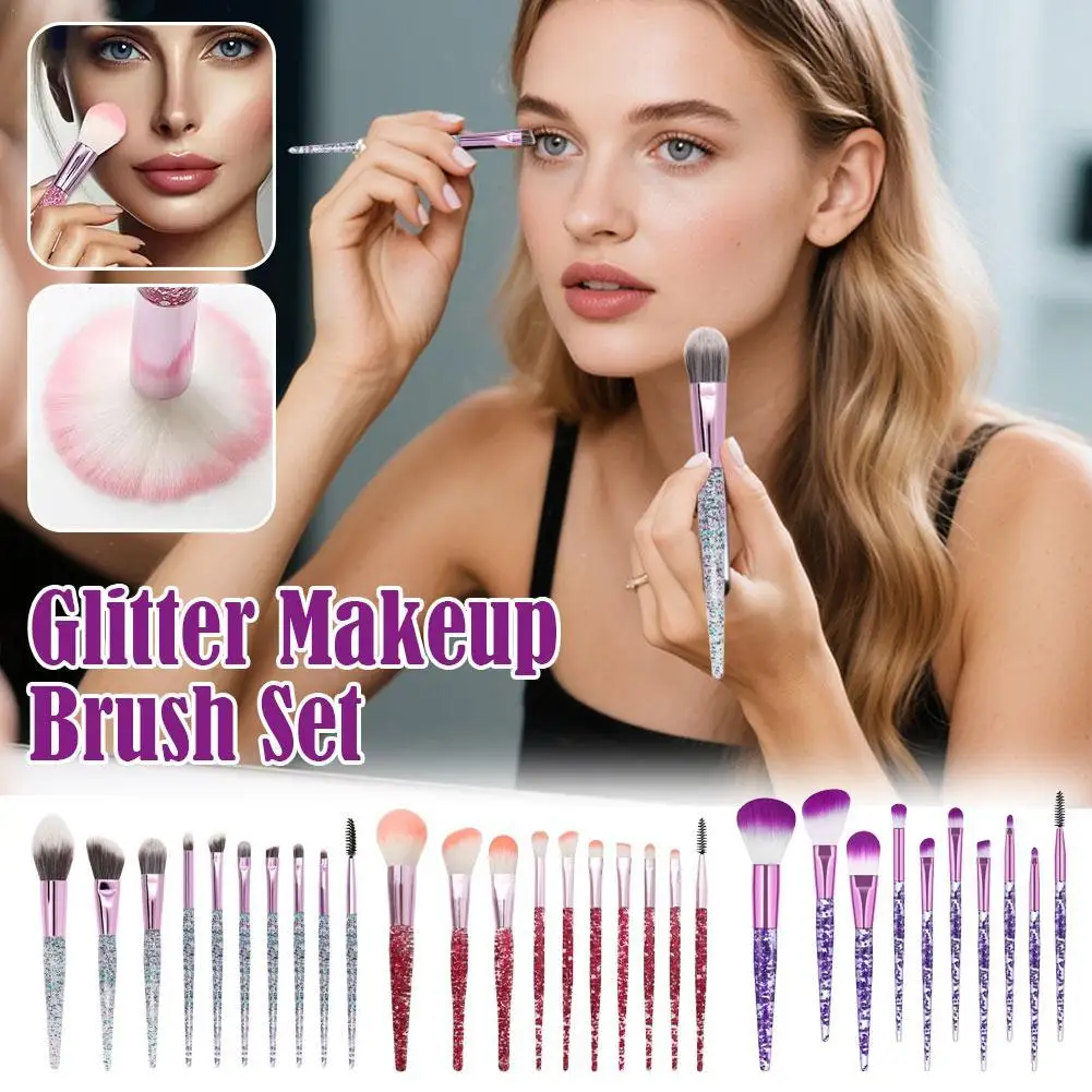 

Профессиональный набор кистей для макияжа с блестками, 10 шт., профессиональная супермягкая кисть для деталей, румяна, косметический полный набор, женский инструмент для макияжа