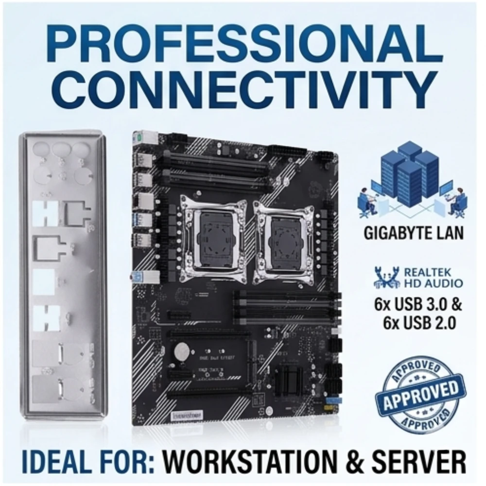 X99 Dual Computer Motherboard USB 3.0 USB 2.0 M.2 NVME SATA 3.0 Interface PC Mainboard for Desktop Computer Components