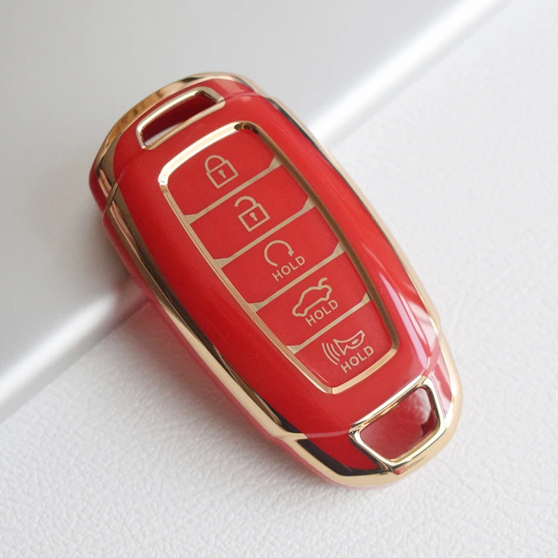 Funda de TPU para llave de coche, accesorio para Hyundai Palisade 2021 Ix35 Tucson Accent Santa Fe Solaris ELANTRA Azera 4, 5 botones