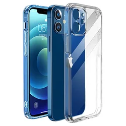 Luxury Shockproof Silicone Clear Case For iPhone 11 Pro Max Transparent Case For iPhone 12 13 14 Pro Max Camera protection Cover
