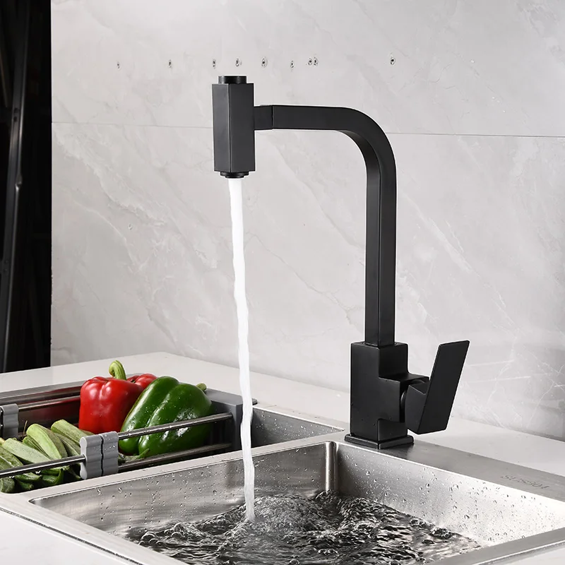 

becola Black Pull Out Kitchen Sink Faucet Deck Mounted Stream Sprayer Kitchen Mixer Kitchen Bathroom Hot Cold Tap