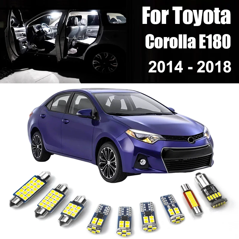 

For Toyota Corolla E160 E180 2014 2015 2016 2017 2018 Car LED Bulbs Interior Reading Lamp Vanity Mirror Trunk Light Accessories