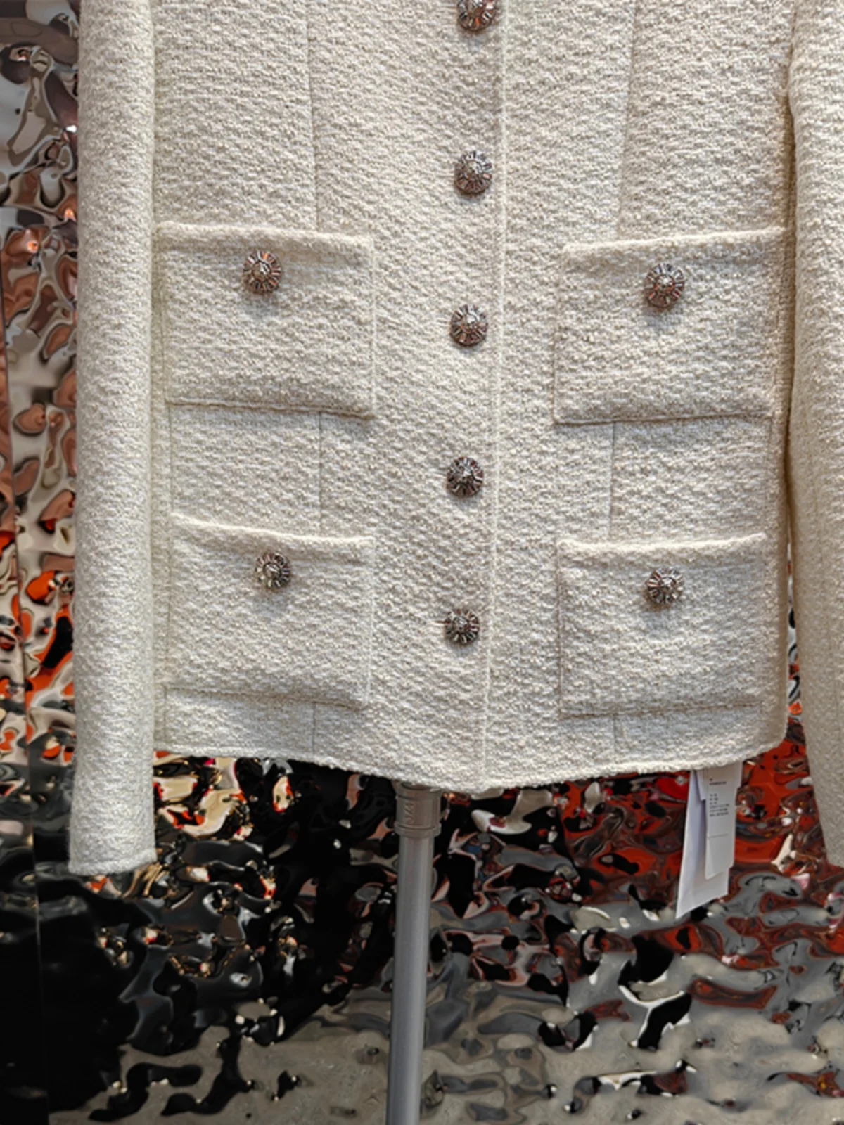 

Женское круглое пальто Ne ort Four kets Thiened Tweed, бежевого цвета, весна 2023, новая праздничная серия, женская верхняя одежда Faion