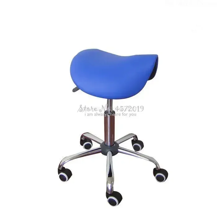 Adjustable Rolling Massage Chair Saddle Stool with Leather Upholstery Portable Pedicure Salon Spa Tattoo Beauty Swivel Chair