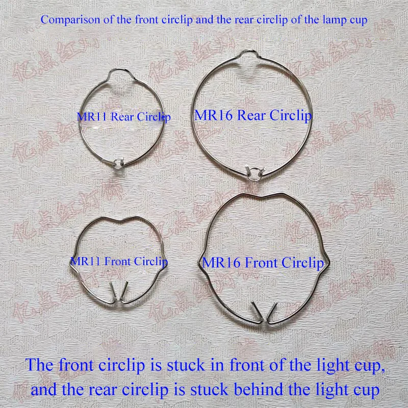 MR11 MR16 Circlips Light Cups Snap Buckles Clips LED Spotlight Bracket Clips Clasp Stand Lights LED Rear Front Snap Spring Clips
