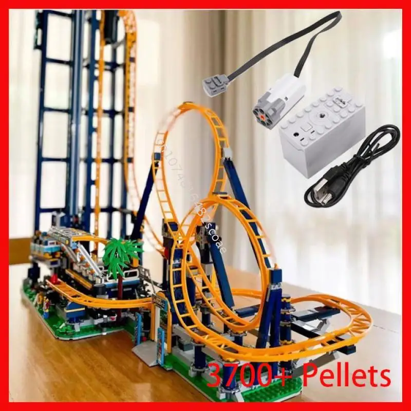 In stock NEW Vertical Loop Roller Coaster Amusement Park Building Block Bricks For Gifts Compatiable