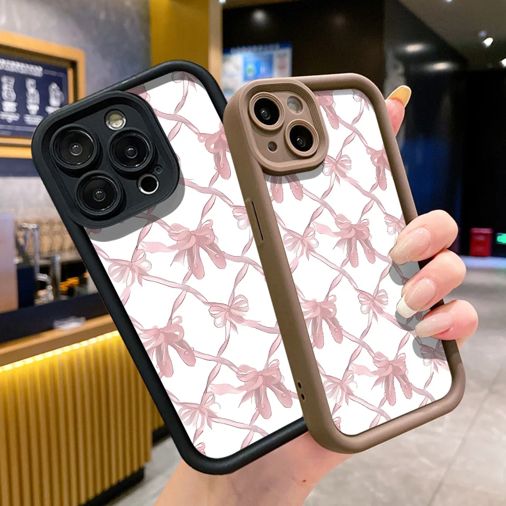 Cute Bowknot Soft Silicone Phone Case For Samsung A34 5g Case A54 A53 A23 A32 A52 A14 A13 A25 A21S A52S A24 A12 Shockproof Cover