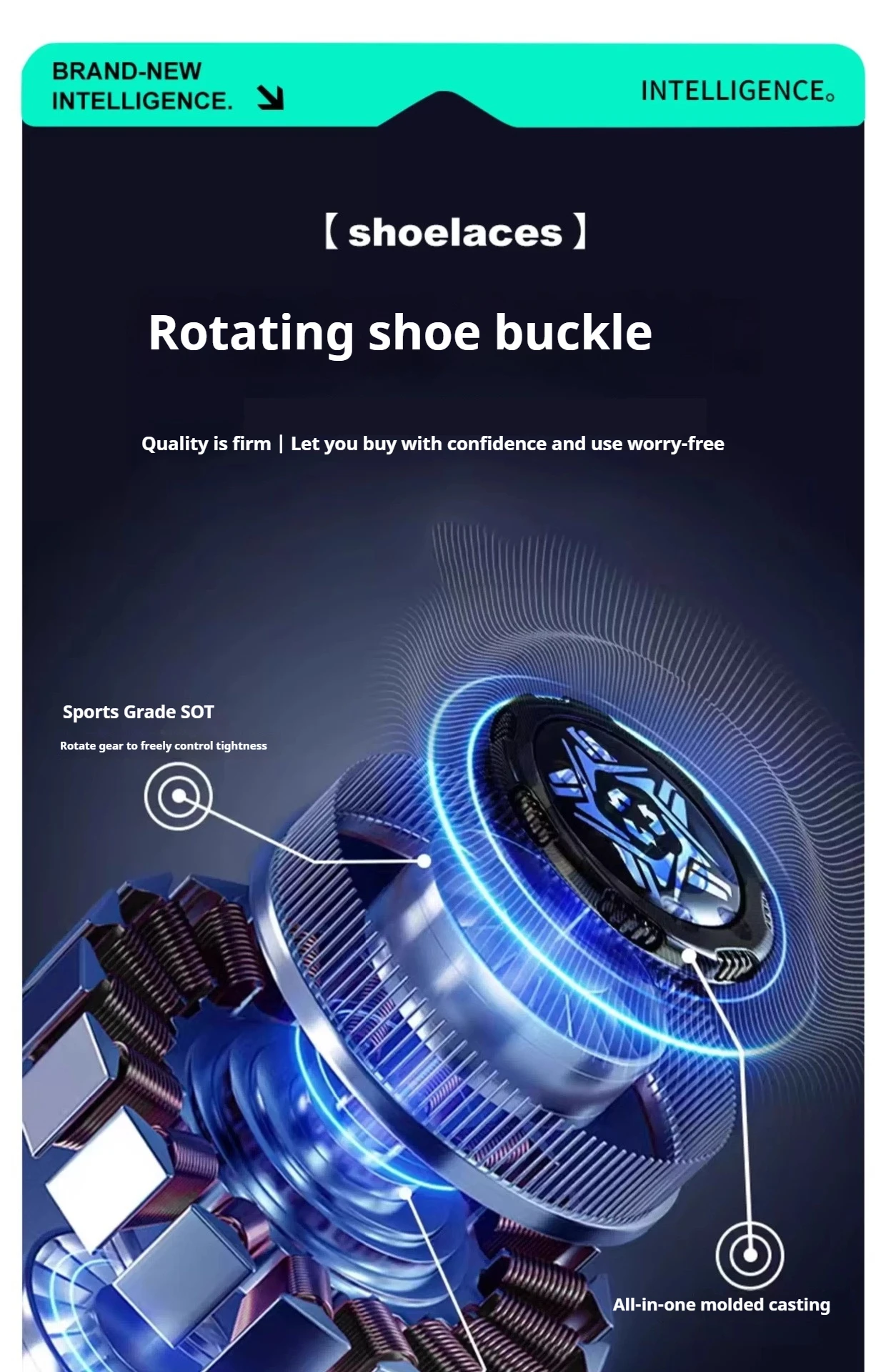 Automatische, runde Schnürsenkel, einfach zu installieren, mit Drehverschluss, für Damen und Herren, geeignet für Outdoor-Sportarten, Schuhzubehör, 1 Paar/2 Paar. – Detail 6