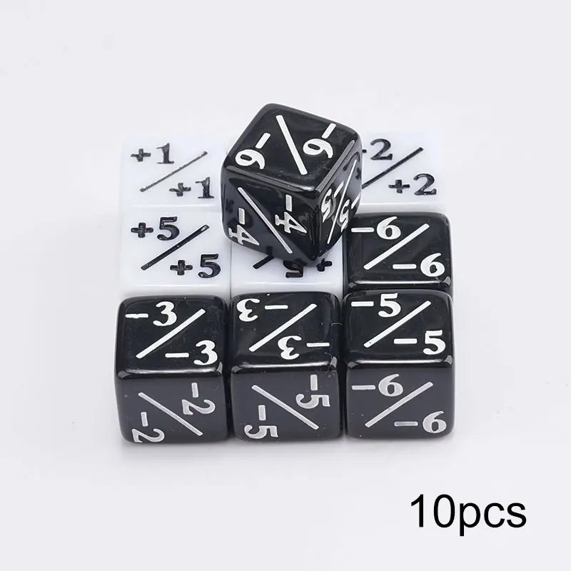 10 قطعة 16 مللي متر 6 عدادات النرد الجانبية + 1/-1 النرد لعبة أطفال العد النرد ل MTG بطاقة التجمع رمز الألعاب والنرد الولاء #3